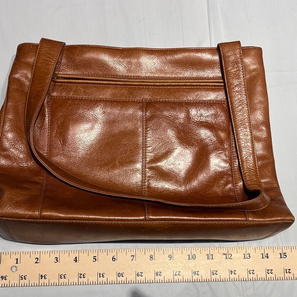 Derek Alexander designer shoulder leather purse W x H x D = 14" x 10"‎ x 3.5"